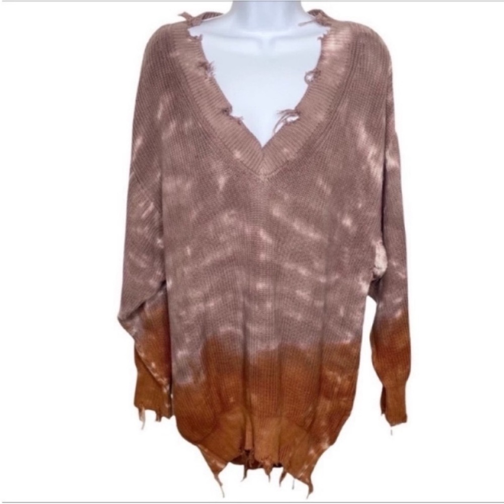 YOUNG FABULOUS & BROKE runaway tie dye ombré sweater NEW
